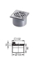 Preview: Kessel floor an ceiling outlet "Pressflansch" Ecoguss vertical with Extension element and desing cover