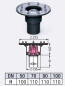 Preview: Kessel floor an ceiling outlet "Pressflansch" Ecoguss vertical with Extension element and desing cover