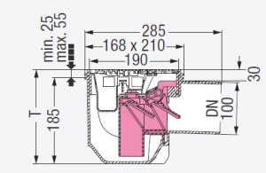 Kessel cellar expiry with odour trap and rust plastic 33101