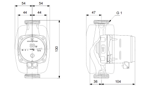 Energy savings pump Grundfos alpha 1 15-40 (130mm) Work number 99236206