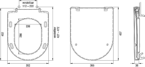 Toilet seat D shape Jari white
