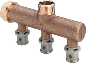 Viega Sanfix Fosta Distributor 3-fold 16mm x 3/4 ", Model 2126.07