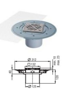Kessel floor an ceiling outlet "bonding flange" Ecoguss horizontal with thin-bed tower and desing cover