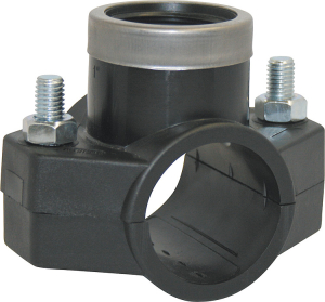 PE-Anbohrschelle mit Abgang Innengewinde 25 - 50 mm für Trinkwassersystem