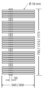 HSK Badheizkörper Premium 500 x 1215 mm, Farbe: weiß