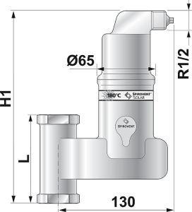 Spirotop Schnellentlüfter Solaranlagen vertikal DN 25  AutoClose