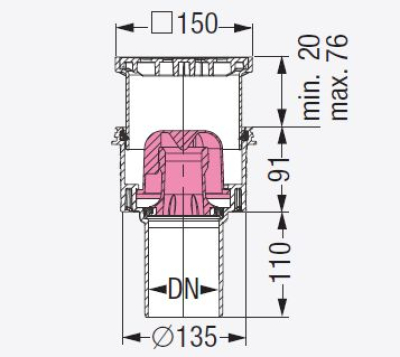 Kessel cellar expiry Pratcticus with odour trap vertically and rust plastic 45210.40