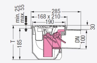 Kessel cellar expiry with odour trap and rust plastic 33101