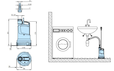 Homa level diving power pump C240 W Flat