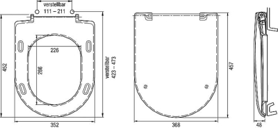 Toilet seat D shape Laco white