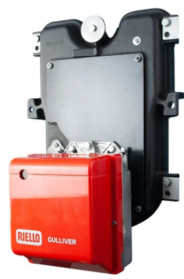 Riello Gulliver BGK0.1-BRE Type 357T1 Low NOx oil burner with flange plate, 16.8 - 35.3 kW