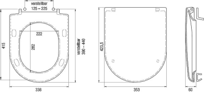 Toilet seat D shape Turvo white