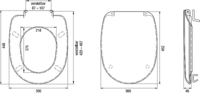 Toilet seat Oval shape Vermelho white