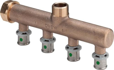 Viega Sanfix Fosta Distributor 4-fold 16mm x 3/4 ", Model 2126.05