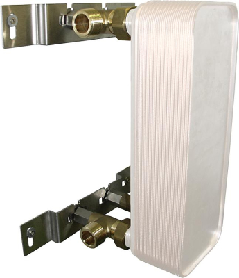 Wall mounting with screw attachment plate heat exchanger PT