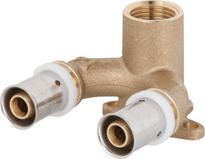 Hausmarke TH Wandwinkel doppelt U-Form mit Innengewinde