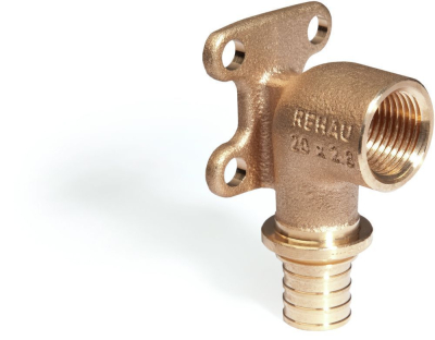 Rehau Rautitan Wandwinkel mit quadratischer Wandscheibe und Innengewinde