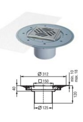 Kessel floor an ceiling outlet "bonding flange" Ecoguss with thin-bed tower