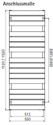 HSK Badheizkörper Lavida 550 x 1520 mm, Farbe: weiß